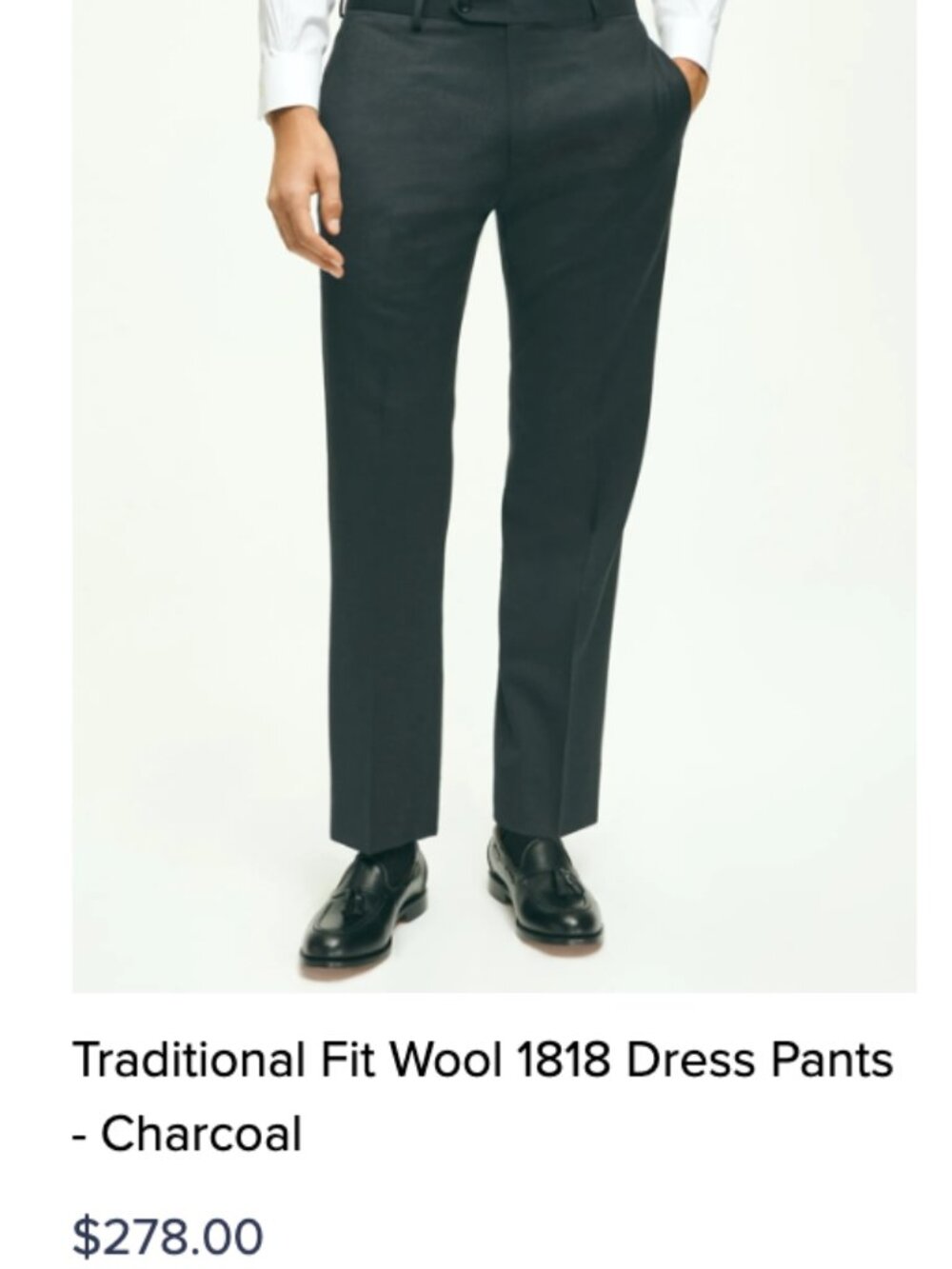 Brooks Brothers 1818 Madison Wool Pants 32x32 Charcoal Grey